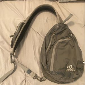 Waterfly Crossbody Sling Backpack; Grey